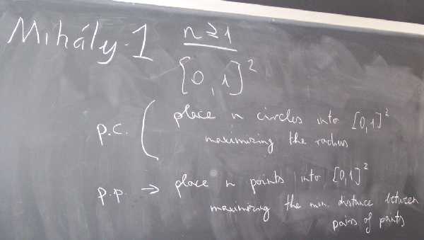 Mihly - 1: Packing circles in a square